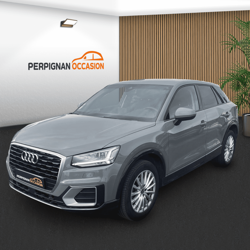 Audi Q2 Design 30 TFSI d'occasion à Perpignan – vue avant du SUV urbain / voiture occasion Perpignan
